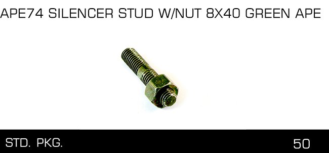 APE74 SILENCER STUD W-NU T BX40 GREEN APE